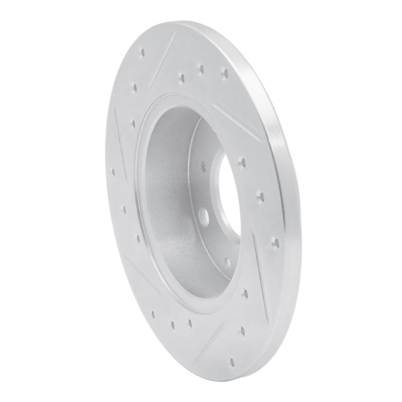 R1 84-87 Honda Civic Front Right Drilled & Slotted Silver Brake Rotor