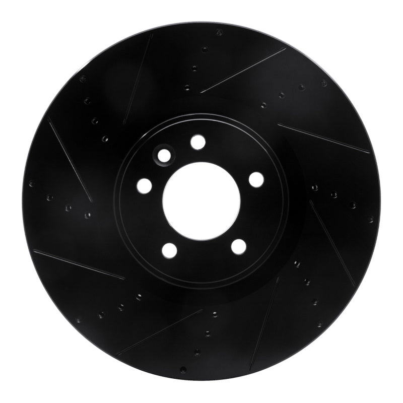 R1 2010-2017 Land Rover Range Rover Front Left Drilled & Slotted Black Brake Rotor