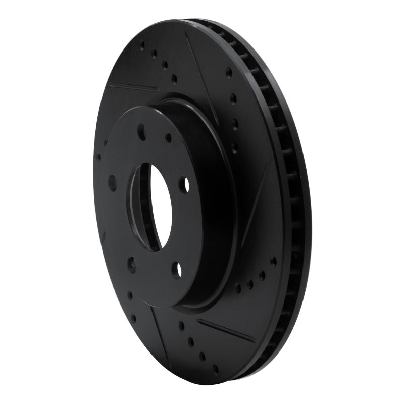 R1 14-24 Mazda CX-3 Front Right Drilled & Slotted Black Brake Rotor