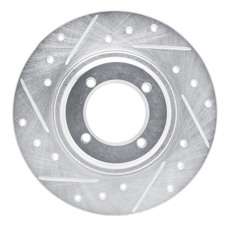 R1 81-84 Toyota Starlet Front Left Drilled & Slotted Silver Brake Rotor