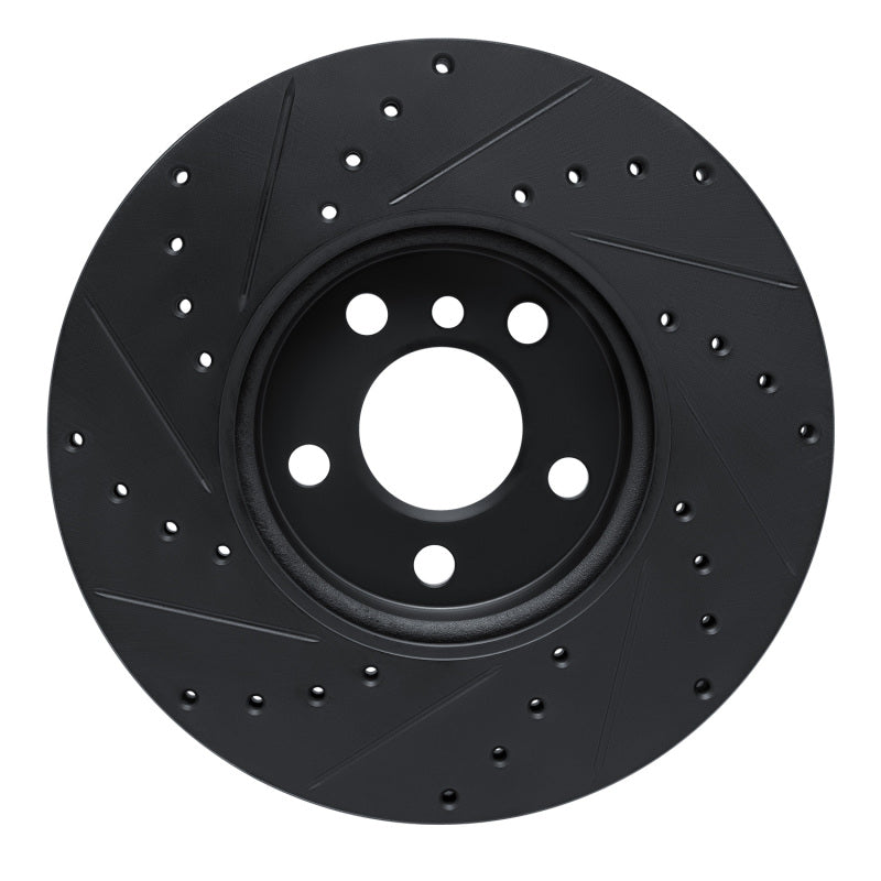 R1 16-24 Mini Cooper (Excl Clubman) Front Right Drilled & Slotted Black Brake Rotor