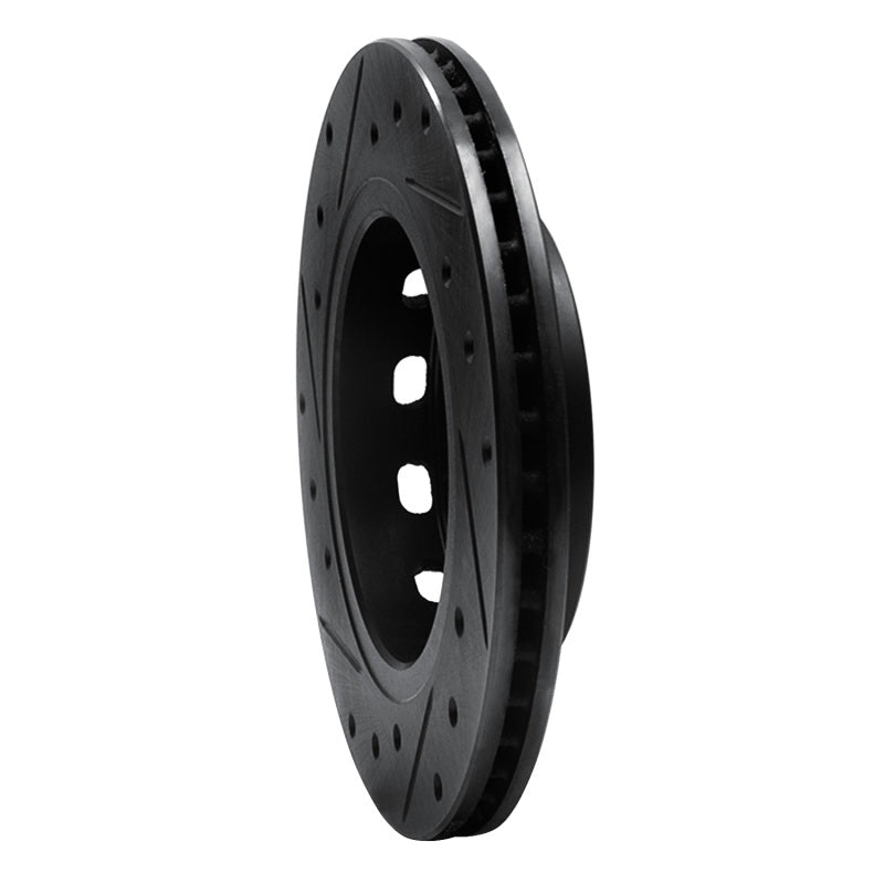 R1 94-00 Kia Spectra Front Right Drilled & Slotted Black Brake Rotor
