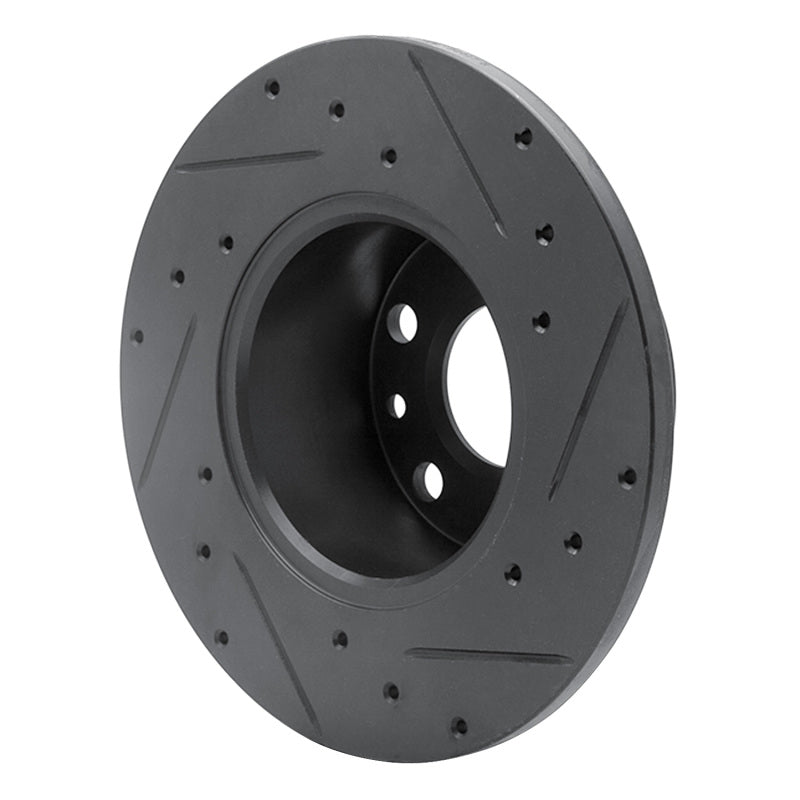 R1 72-78 Volkswagen Type 2 Front Left Drilled & Slotted Black Brake Rotor