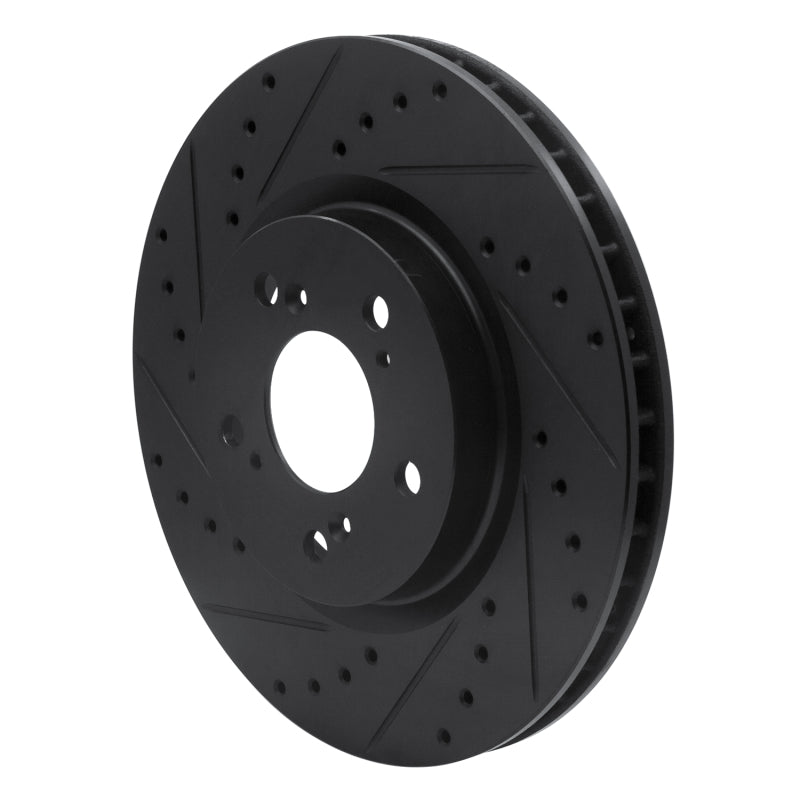 R1 05-12 Acura RL Front Left Drilled & Slotted Black Brake Rotor