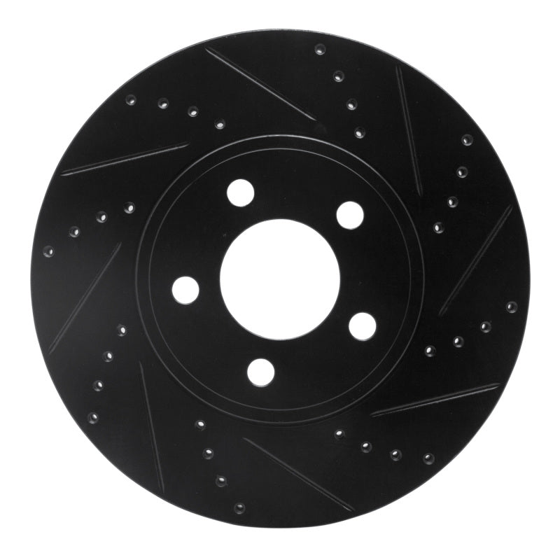 R1 03-11 Ford Crown Victoria Front Right Drilled & Slotted Black Brake Rotor
