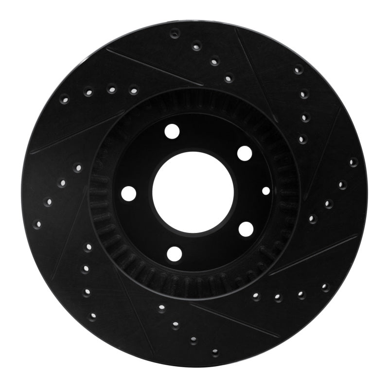 R1 01-02 Mazda Millenia Front Left Drilled & Slotted Black Brake Rotor