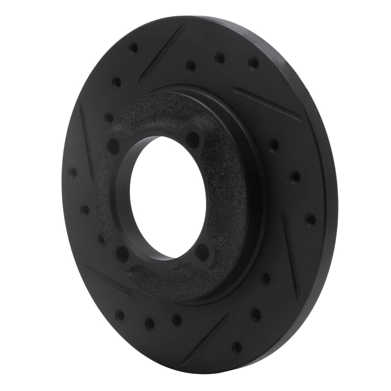 R1 88-93 Ford Festiva Front Left Drilled & Slotted Black Brake Rotor