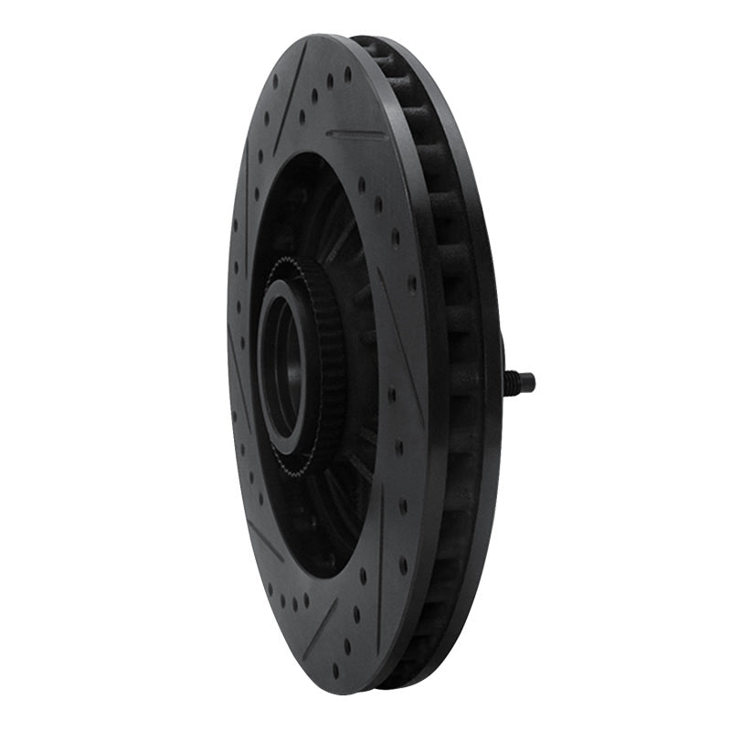 R1 97-00 Ford Expedition Front Right Drilled & Slotted Black Brake Rotor