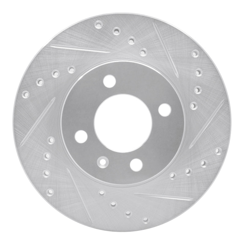 R1 86-08 Volkswagen Jetta Sedan Front Right Drilled & Slotted Silver Brake Rotor
