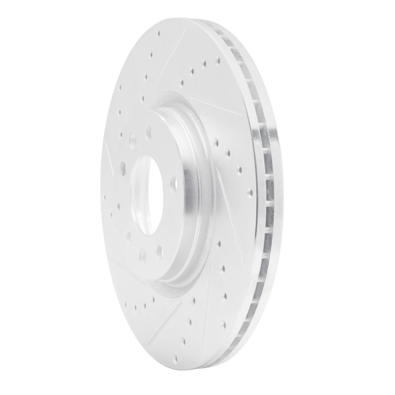 R1 06-07 Mazda 6 Front Left Drilled & Slotted Silver Brake Rotor