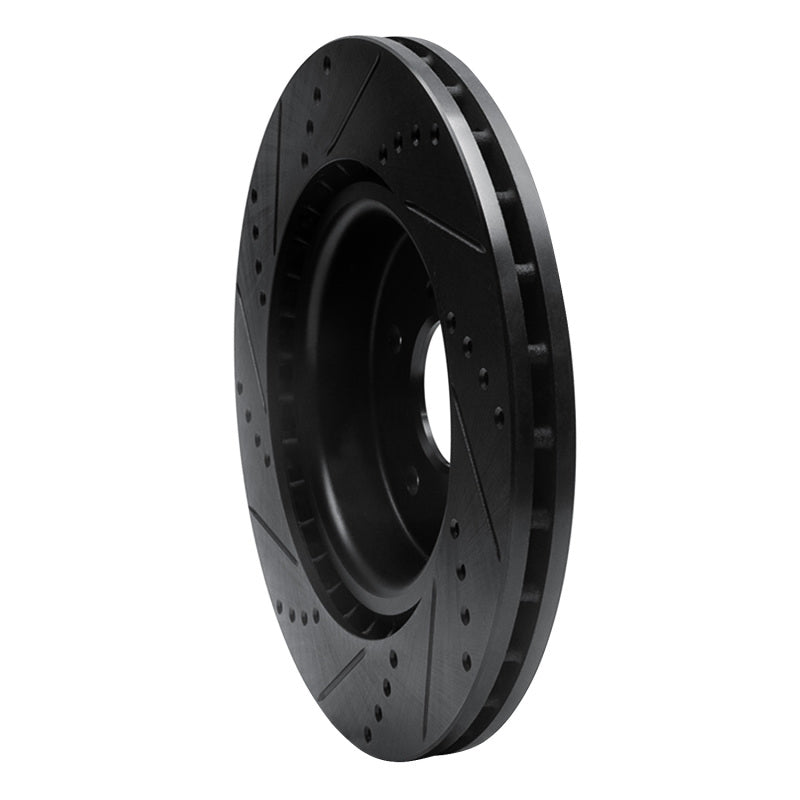 R1 21-25 Acura TLX Front Right Drilled & Slotted Black Brake Rotor