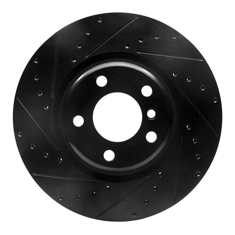 R1 12-20 BMW M240I Coupe & Convertible Rear Left Drilled & Slotted Black Brake Rotor