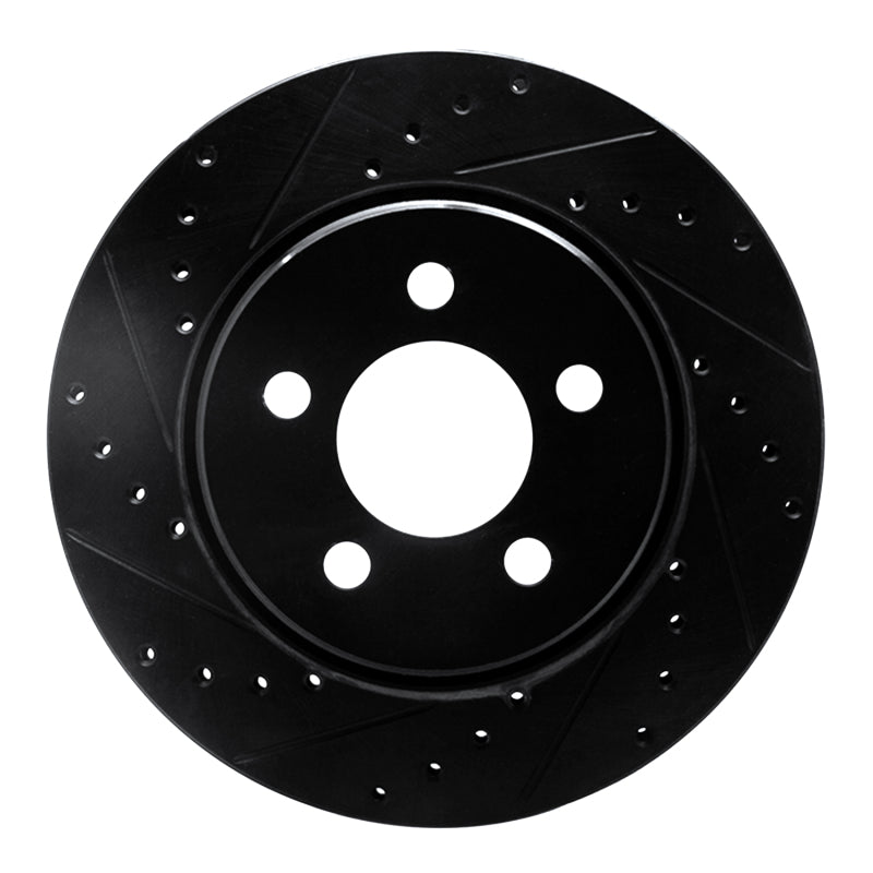 R1 07-12 Dodge Nitro Front Left Drilled & Slotted Black Brake Rotor