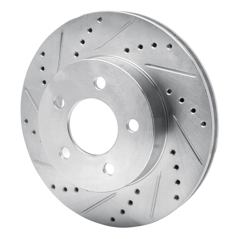 R1 02-07 Jeep Liberty Front Left Drilled & Slotted Silver Brake Rotor