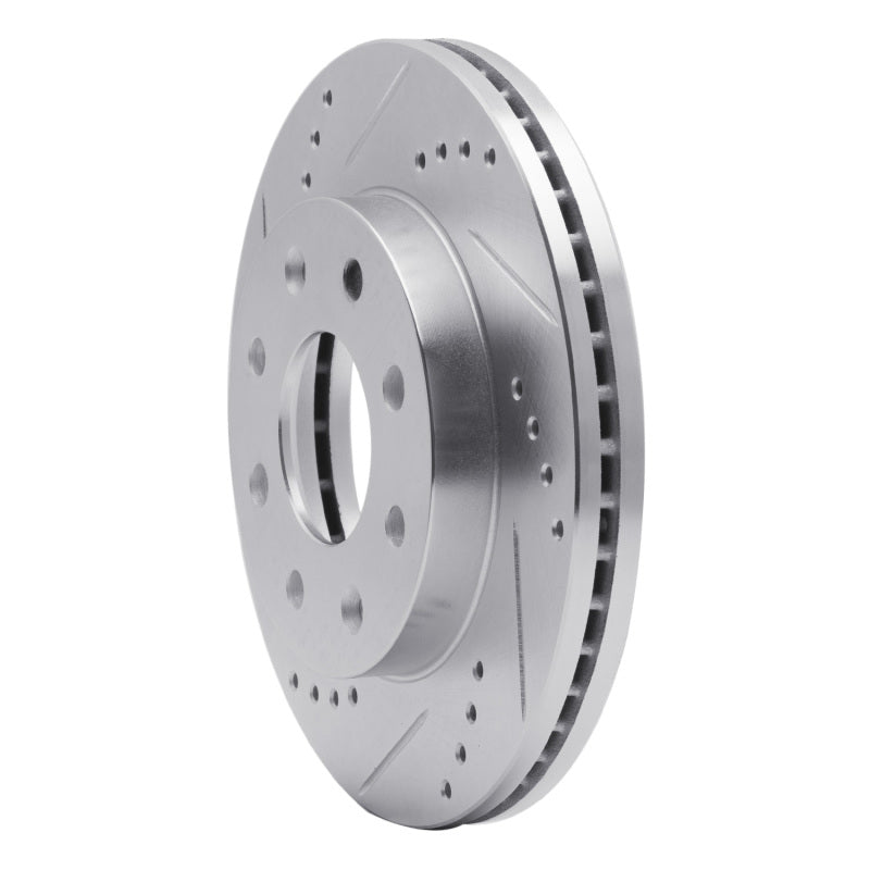 R1 88-07 Dodge Colt Front Left Drilled & Slotted Silver Brake Rotor