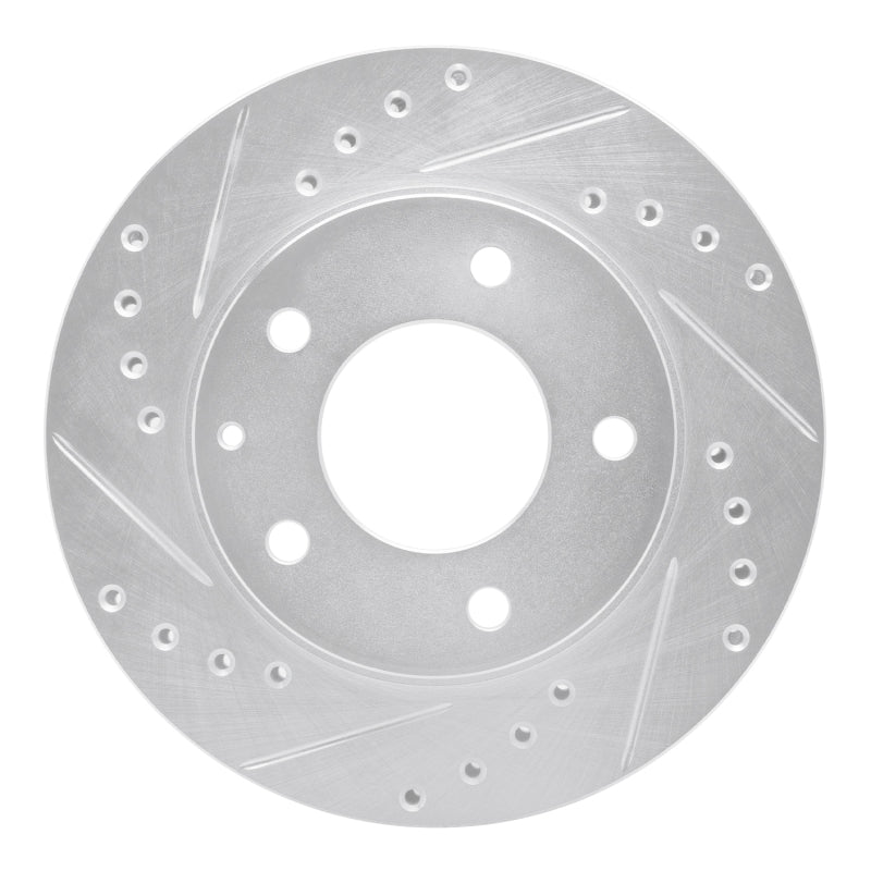 R1 93-03 Ford Probe Front Left Drilled & Slotted Silver Brake Rotor