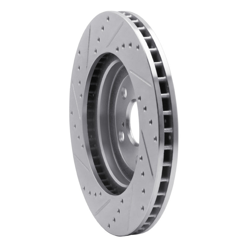 R1 04-09 Lexus RX330 Front Right Drilled & Slotted Silver Brake Rotor