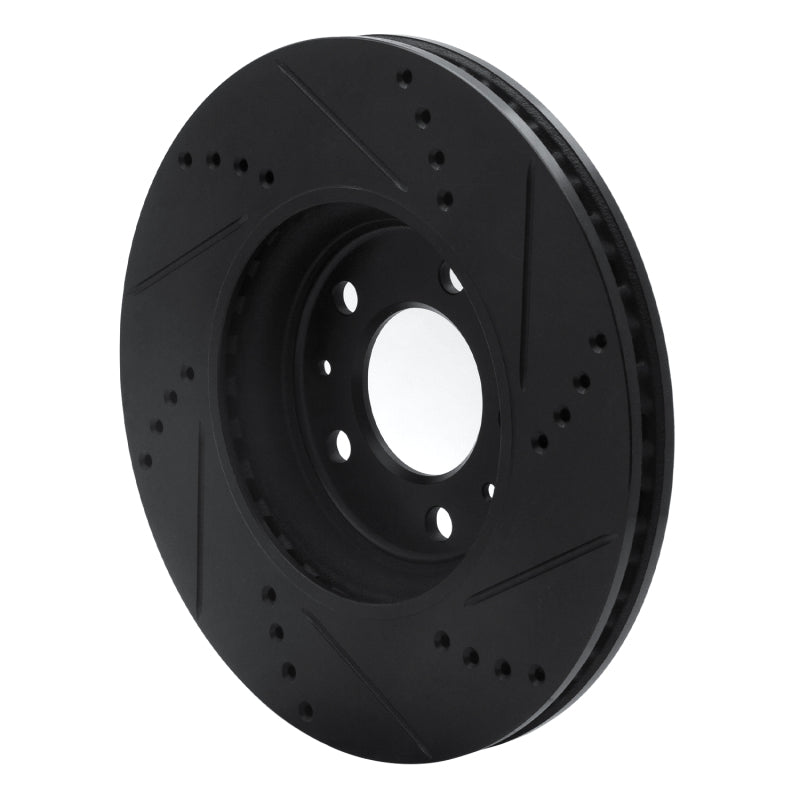 R1 06-10 Pontiac Solstice Front Left Drilled & Slotted Black Brake Rotor