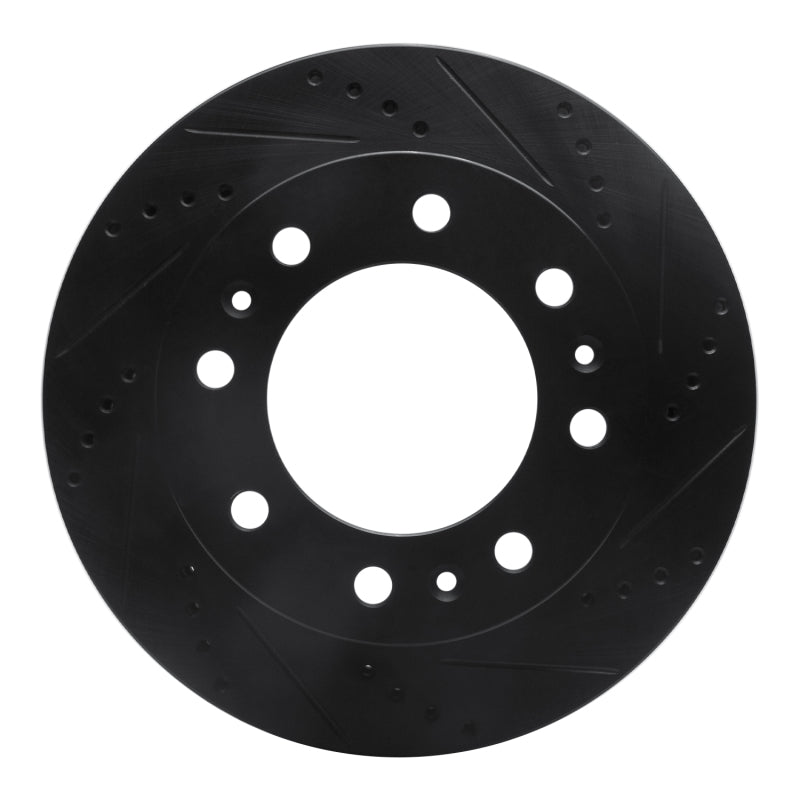 R1 06-11 Cadillac DTS Front Right Drilled & Slotted Black Brake Rotor