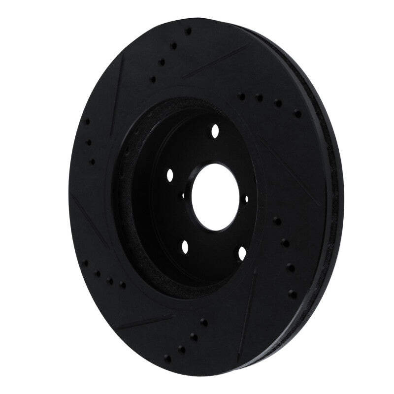 R1 -24 Subaru Forester Front Right Drilled & Slotted Black Brake Rotor