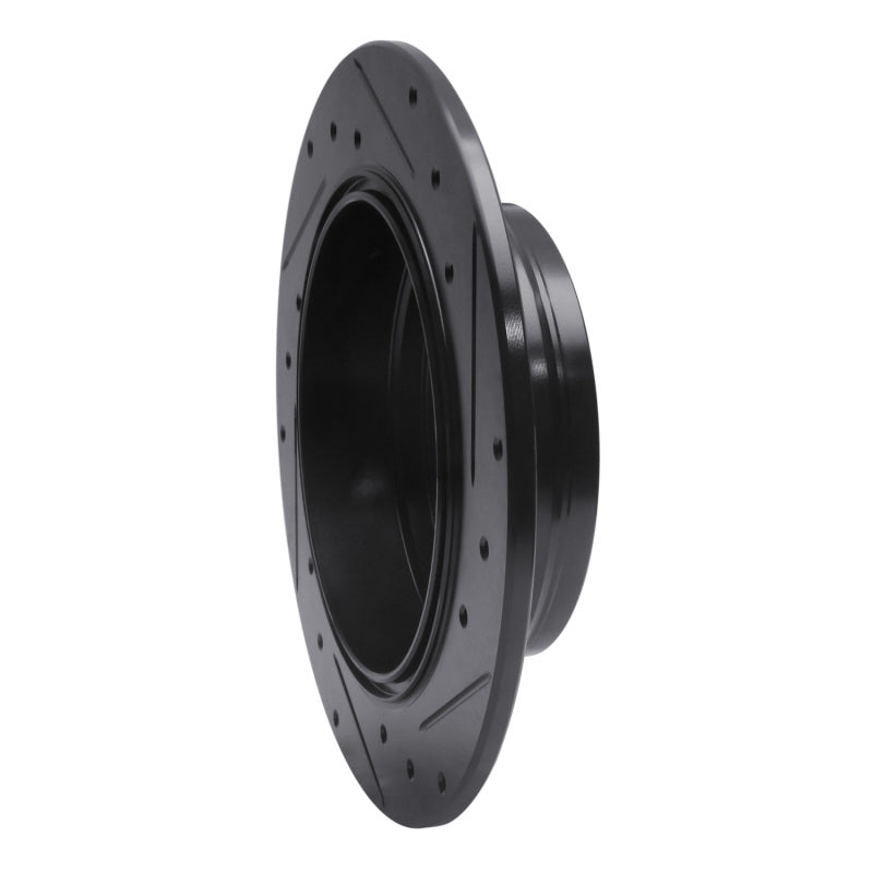 R1 02-04 Honda CR-V Rear Left Drilled & Slotted Black Brake Rotor