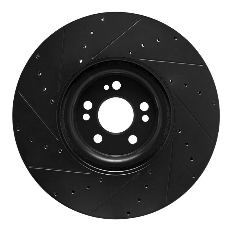 R1 20-26 Mercedes-Benz GLE450e Front Right Drilled & Slotted Black Brake Rotor