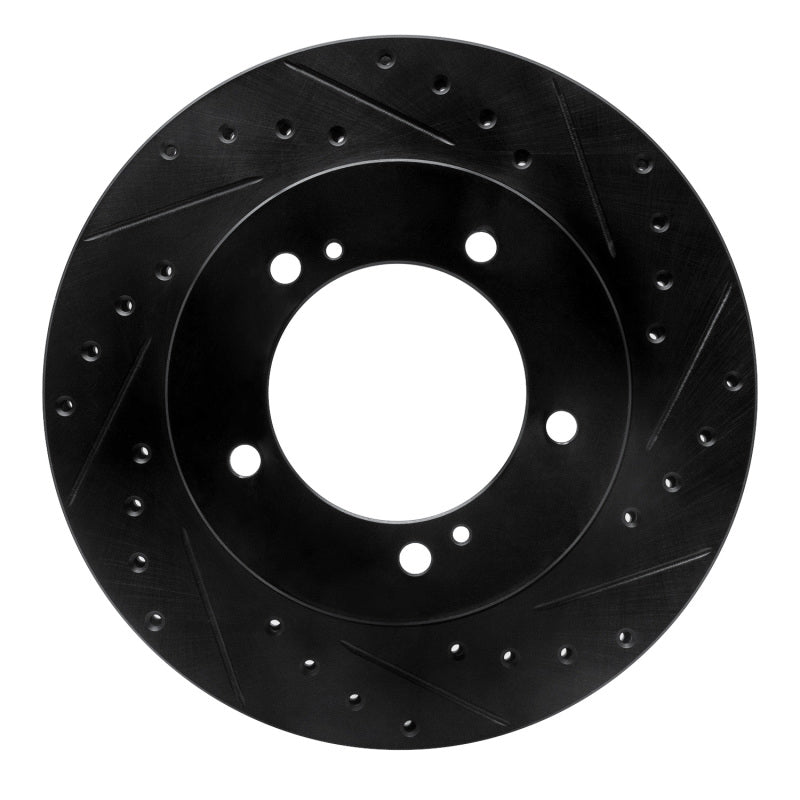 R1 96-98 Suzuki Sidekick Front Right Drilled & Slotted Black Brake Rotor