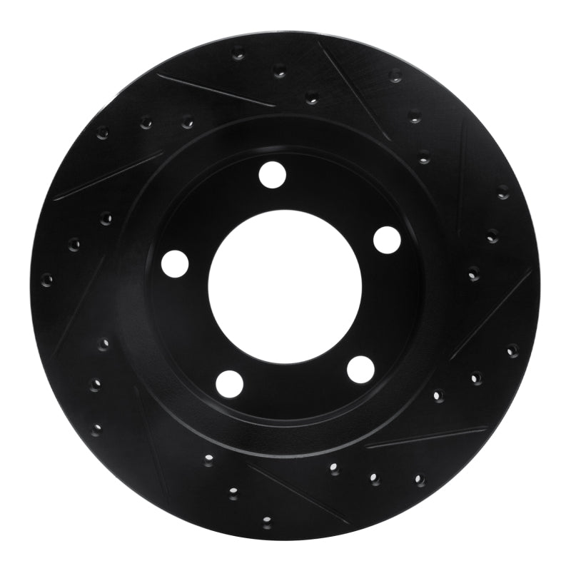 R1 76-86 Jeep Scrambler Front Left Drilled & Slotted Black Brake Rotor