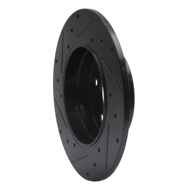 R1 94-11 Mercedes-Benz CLK350 Rear Right Drilled & Slotted Black Brake Rotor