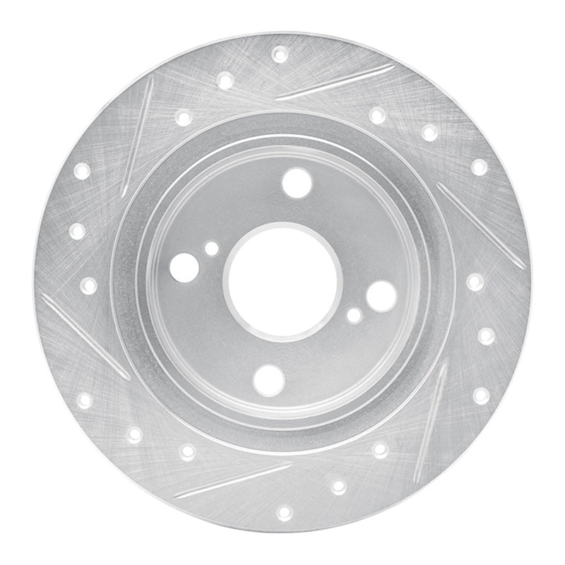 R1 87-92 Chevrolet Nova Rear Right Drilled & Slotted Silver Brake Rotor