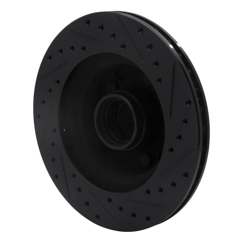R1 86-92 Jeep Wagoneer Front Left Drilled & Slotted Black Brake Rotor