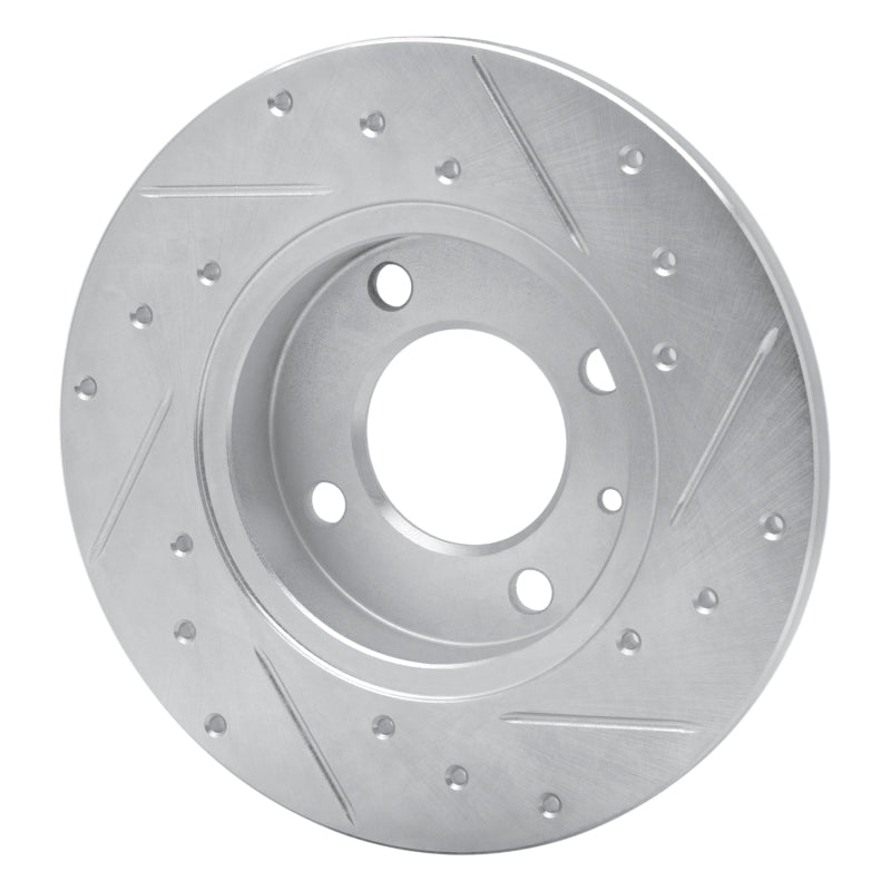 R1 73-05 Audi 4000 Front Left Drilled & Slotted Silver Brake Rotor