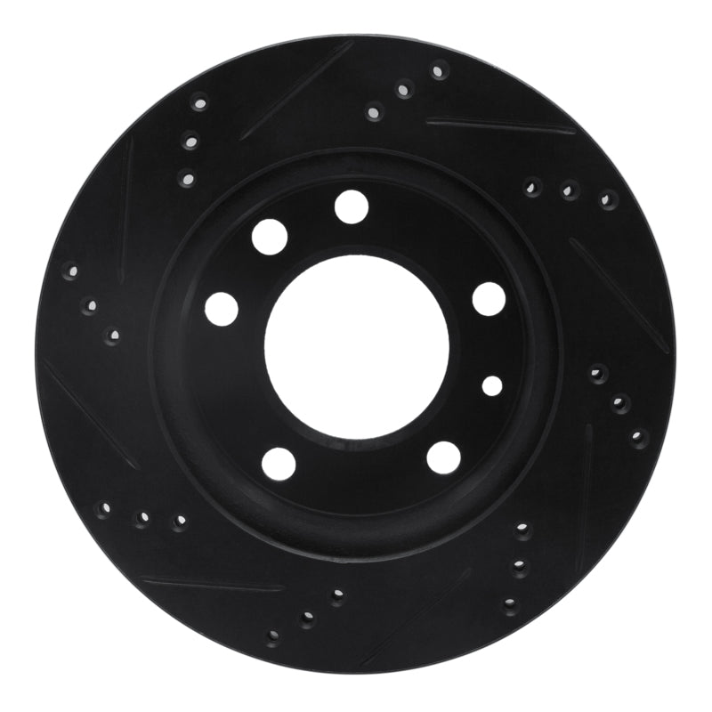 R1 02-06 Dodge Sprinter 3500 Front Left Drilled & Slotted Black Brake Rotor