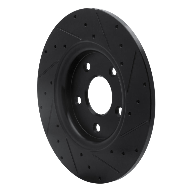 R1 12-20 Chrysler Town & Country Rear Left Drilled & Slotted Black Brake Rotor