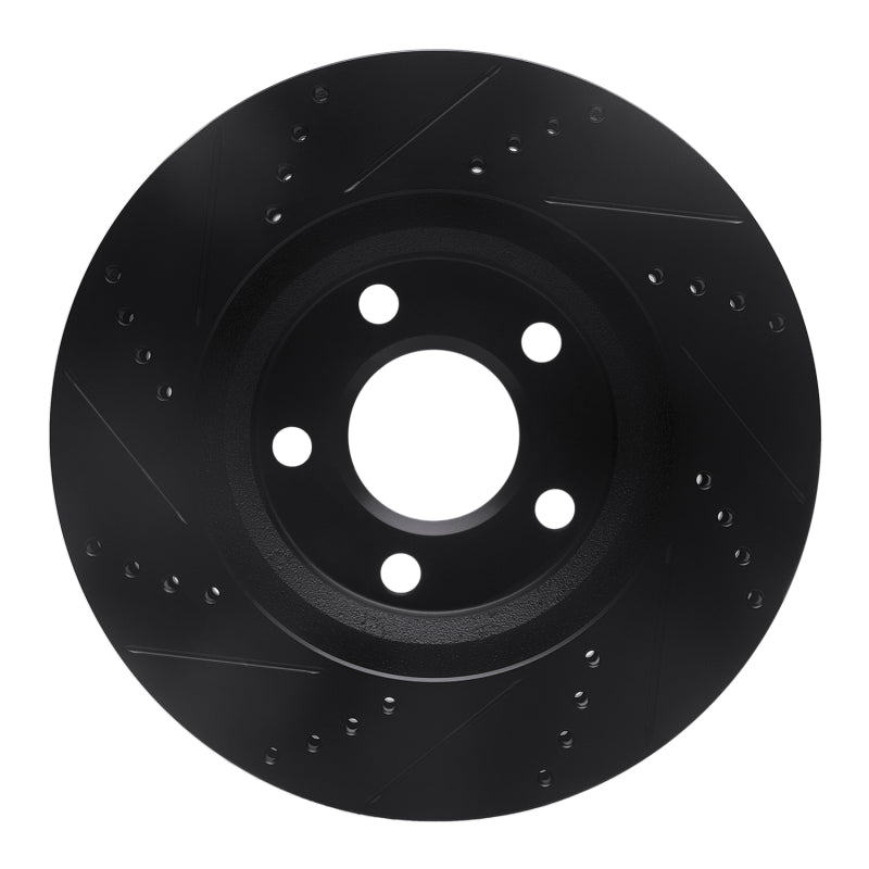 R1 97-05 Buick Riviera Front Right Drilled & Slotted Black Brake Rotor