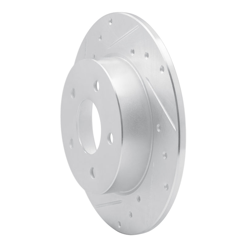 R1 19-25 Nissan Kicks Rear Left Drilled & Slotted Silver Brake Rotor