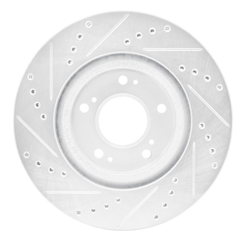 R1 04-12 Mitsubishi Eclipse Front Right Drilled & Slotted Silver Brake Rotor