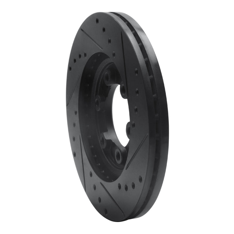 R1 92-02 Acura SLX Front Left Drilled & Slotted Black Brake Rotor
