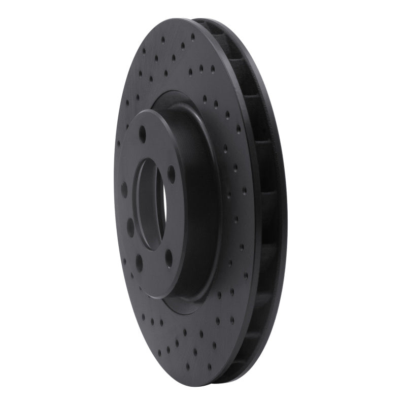 R1 95-99 BMW M3 E36 Right Front Drilled Black Brake Rotor