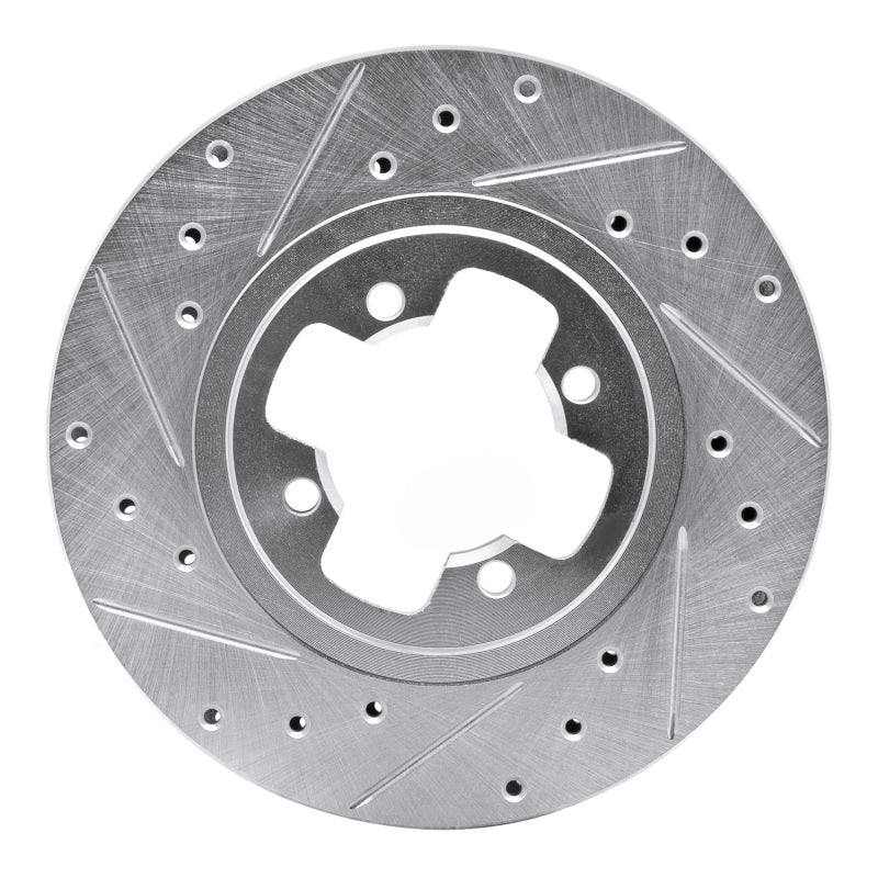 R1 81-88 Nissan Maxima Front Left Drilled & Slotted Silver Brake Rotor