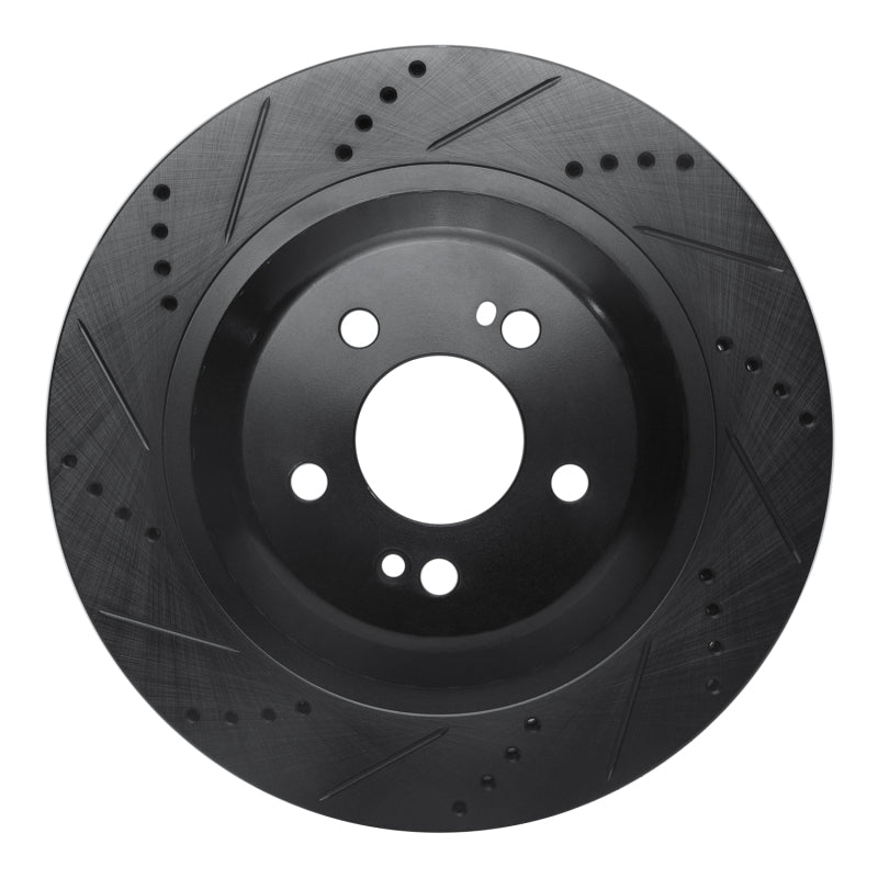 R1 14-21 Mercedes-Benz Maybach S560 Rear Left Drilled & Slotted Black Brake Rotor