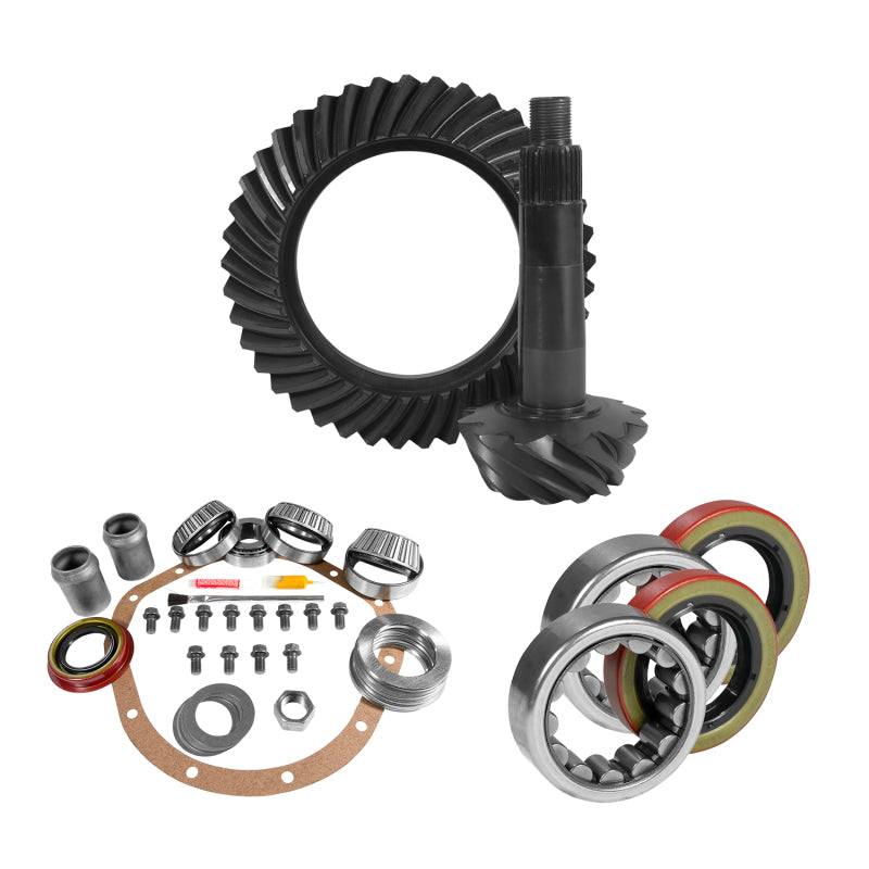 Yukon Gear 8.875in GM 12T Thick 3.73 Rear Ring & Pinion Install Kit Axle Bearings and Seals