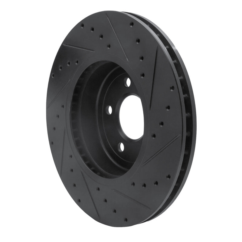 R1 11-19 BMW 640I Gran Coupe Front Left Drilled & Slotted Black Brake Rotor