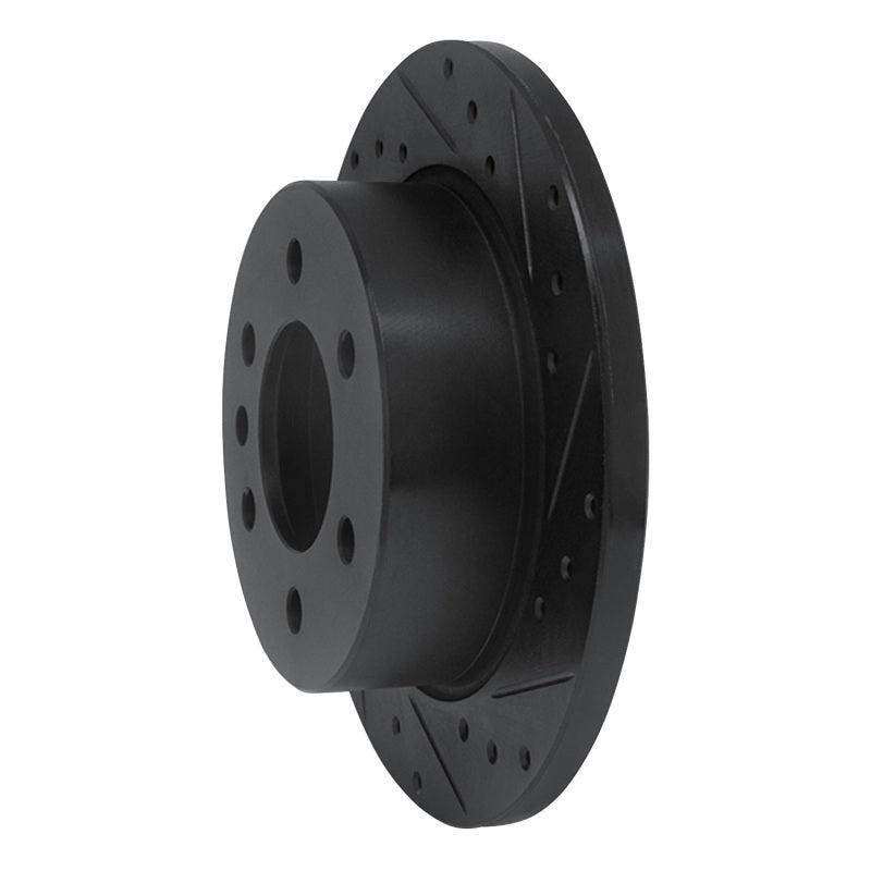 R1 06-18 Dodge Sprinter 2500 Rear Right Drilled & Slotted Black Brake Rotor