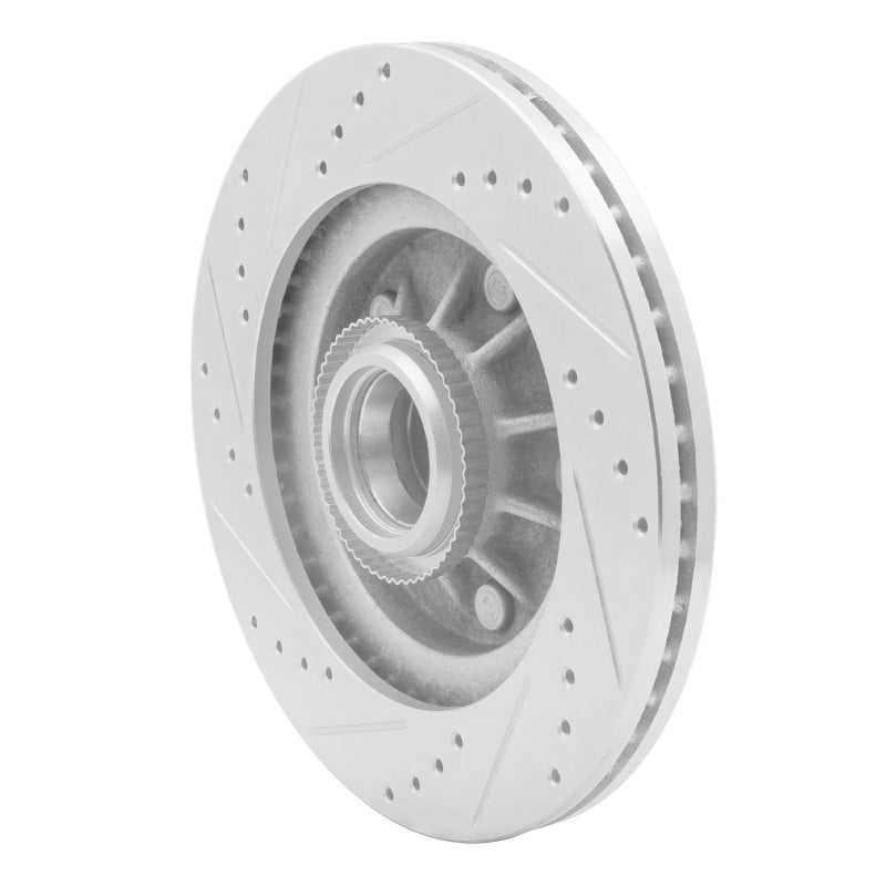 R1 97-99 Ford F-150 RWD Front Right Drilled & Slotted Silver Brake Rotor