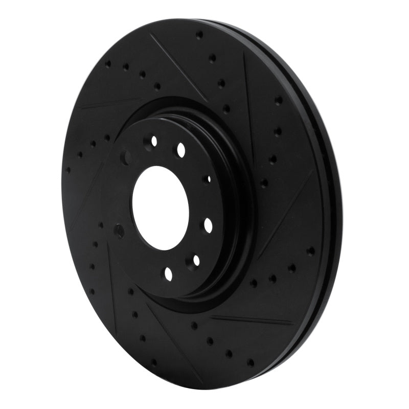 R1 06-07 Mazda 6 Front Right Drilled & Slotted Black Brake Rotor