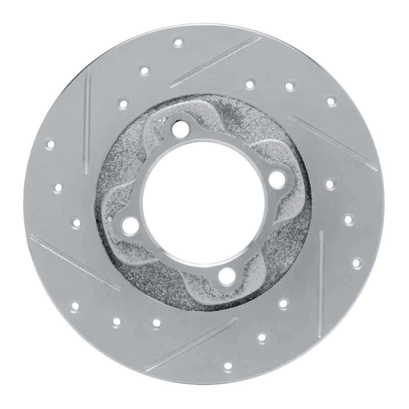 R1 81-85 Mazda GLC Front Left Drilled & Slotted Silver Brake Rotor