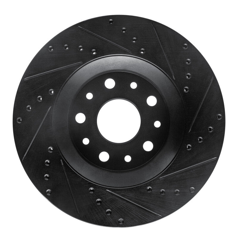 R1 2002-2018 Dodge Sprinter 2500 Rear Left Drilled & Slotted Black Brake Rotor