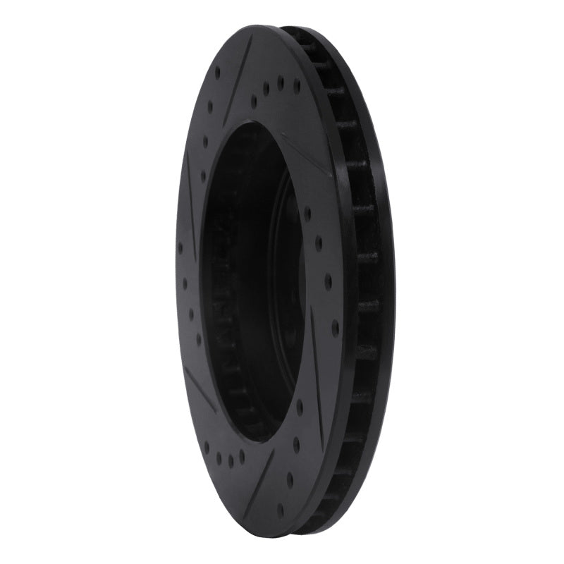 R1 91-95 Toyota MR2 Front Right Drilled & Slotted Black Brake Rotor