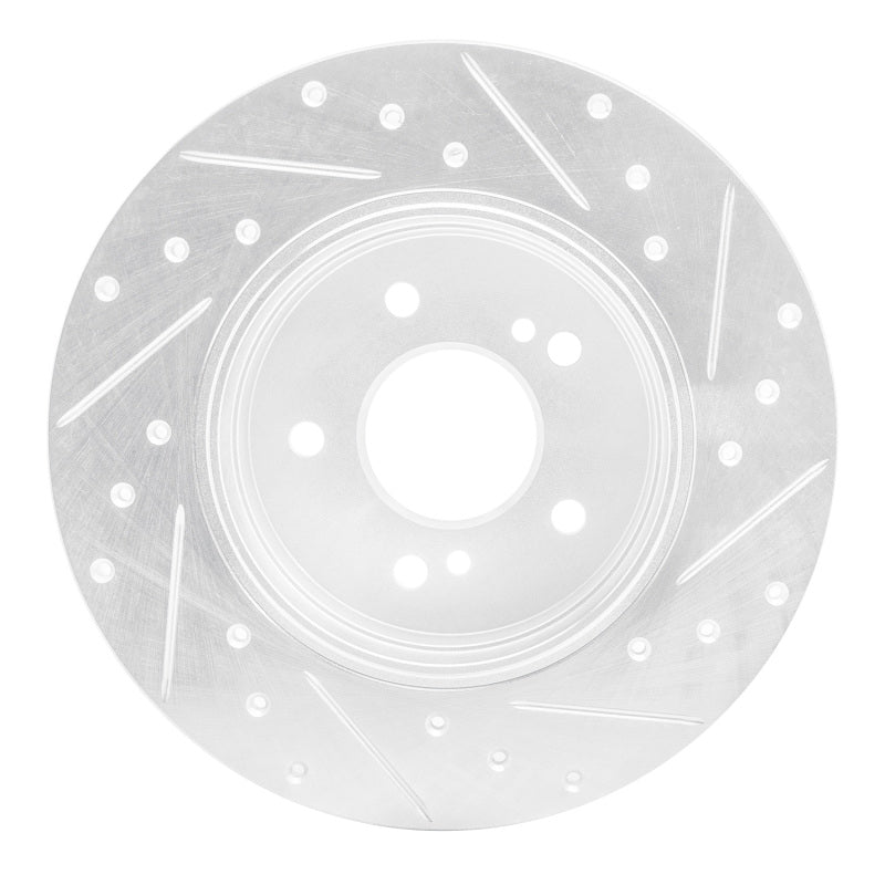 R1 96-98 Mercedes-Benz SL320 Rear Left Drilled & Slotted Silver Brake Rotor